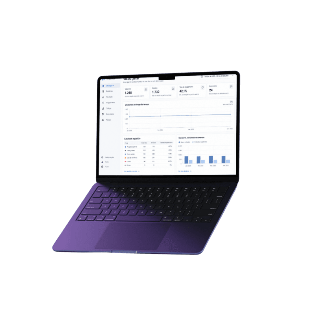 Mockup de laptop ilustrando uma empresa sem direção digital.