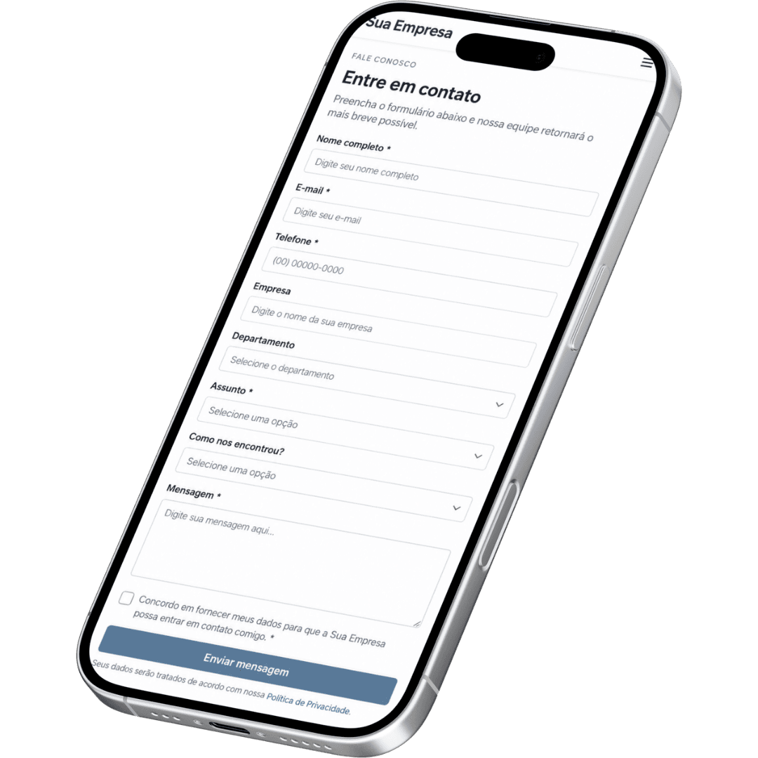 Mockup de celular ilustrando dificuldade para entrar em contato com a empresa.