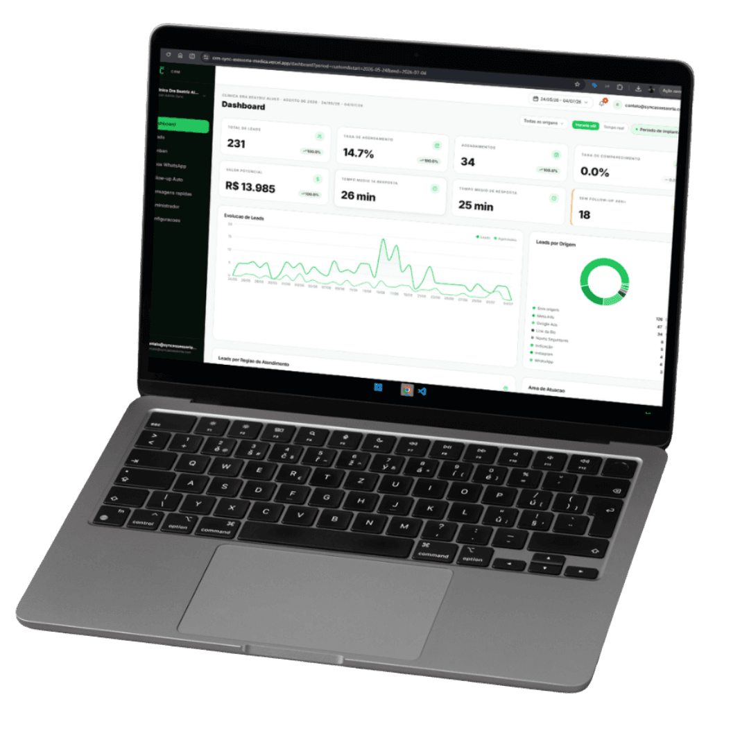 Mockup de MacBook exibindo o dashboard de campanhas da Notake